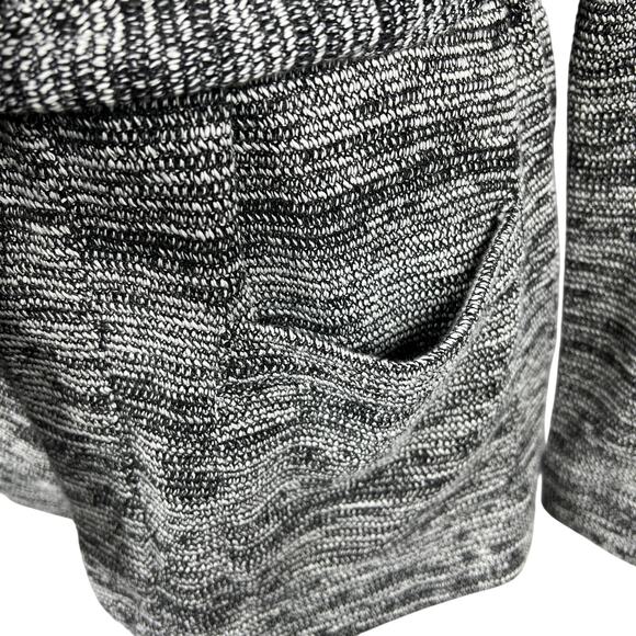 J.Crew Open Front Belted Cardigan Sweater Size Small Black White Pockets Cozy - Picture 7 of 9